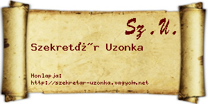 Szekretár Uzonka névjegykártya